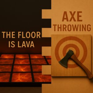 Lava floor + kirvių mėtymo 2 asmenų pramogų terapija